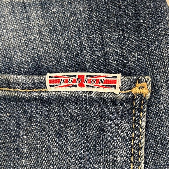 Hudson Noa Jeans Medium Blue Denim Raw Hem High Rise Straight Ankle Cotton 26 - Picture 5 of 12